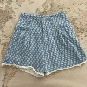 Gitano Vintage Y2K Floral Print Ultra High Waisted  Denim Shorts Size 5/6
